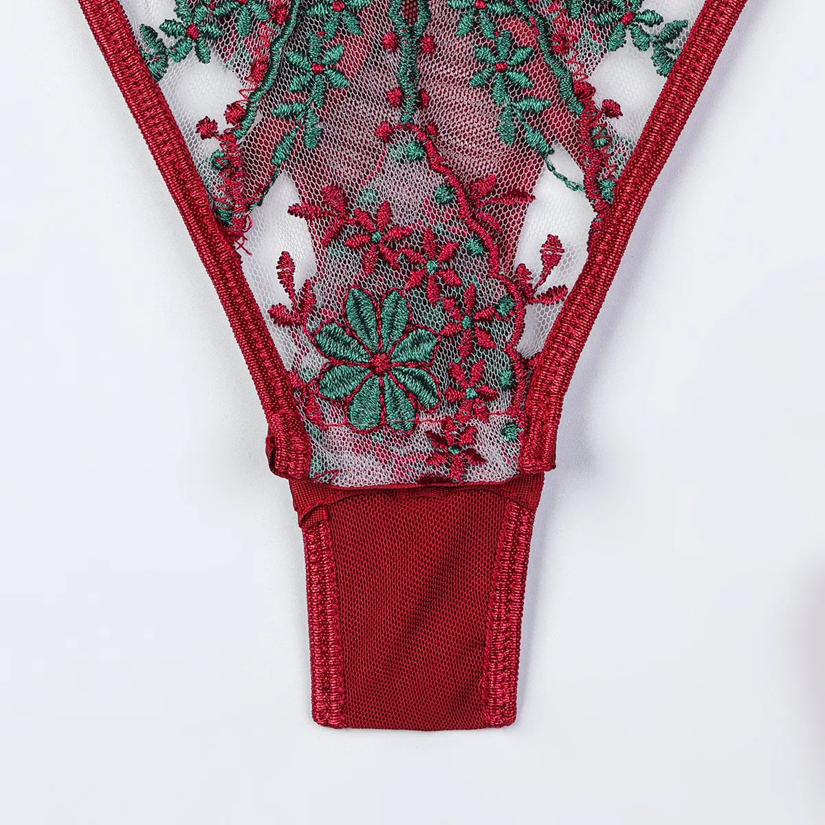 New Arrivals See-Through Mesh Skirt Bra Set Sexy Floral Embroidered Women Lingerie