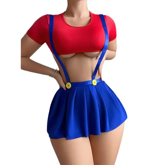 Wholesale Erotic Crop Top and Skirt Uniform Underwear Set for Woman Sexy Women's Lingerie