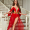 Wholesale Deep-V See Through Mesh Underwear Set Sexy Long Skirt Woman Halloween Lingerie