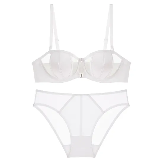 French Breathable Ultra-Thin Strapless Smooth and Seamless Women Soft Sexy Bra Set Underwear Lingerie