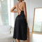 Sexy V-Neck Lace Long Dress Suspender Nightwear for Woman Hot Selling Satin Woman Sleepwear