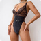 Sexy Solid Color Floral Embroidery Lingerie Set New Style See Through Woman Bodysuit