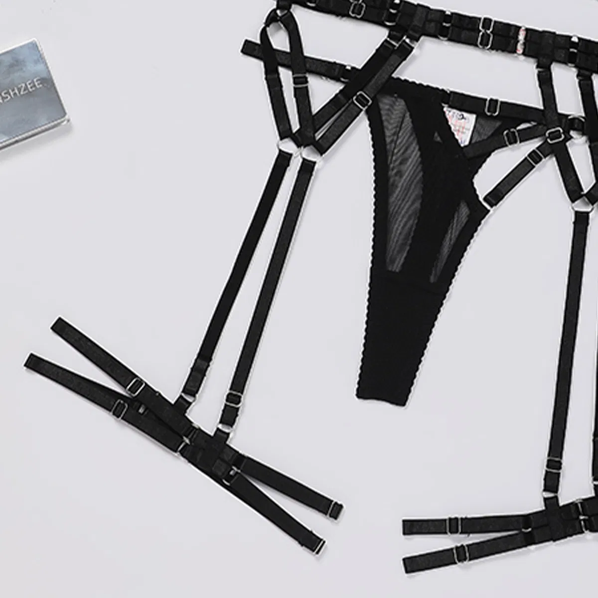 Wholesale Cross-Hollowed Underwear Set for Woman Sexy Transparent Mesh Lingerie