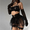 Wholesale Mesh Fluffy Short Skirt Underwear Set Hot Sale Eyelash Lace Lingerie