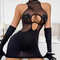 Wholesale Heart-Shape Beaded Underwear Set with Gloves Sexy Hollow out Woman Lingerie