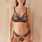 Wholesale Mesh Gathering Romantic Briefs Breathable for Women Soft Bra Breathable Ultra-Thin Set Sexy Underwear Lingerie