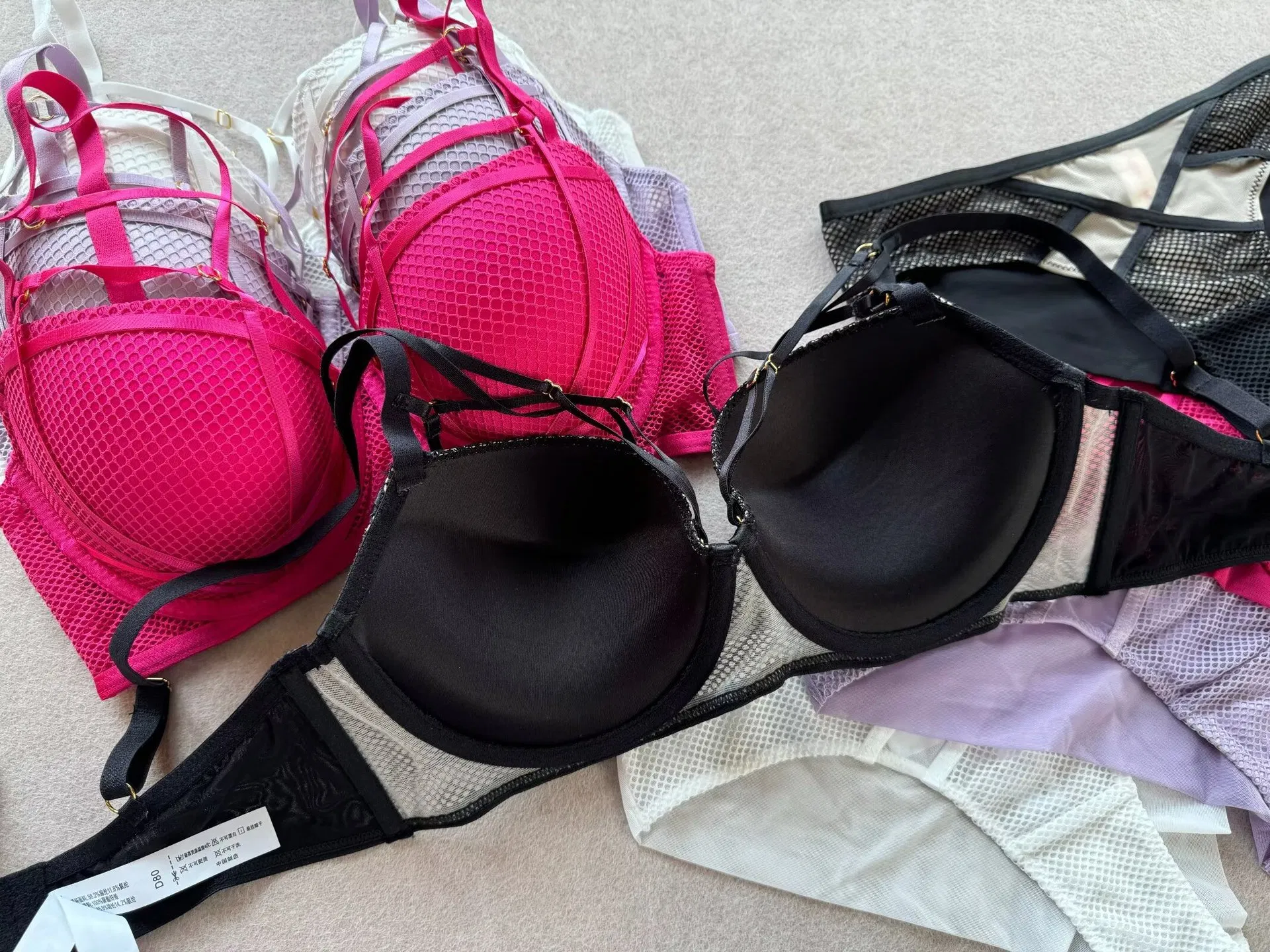 Wholesale Mesh Gathering Romantic Briefs Breathable for Women Soft Bra Breathable Ultra-Thin Set Sexy Underwear Lingerie