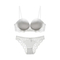 French Ladies Smooth U-Shaped Lace Trim Sexy Breathable Gathering for Women Soft Bra Ultra-Thin Set Sexy Underwear Lingerie