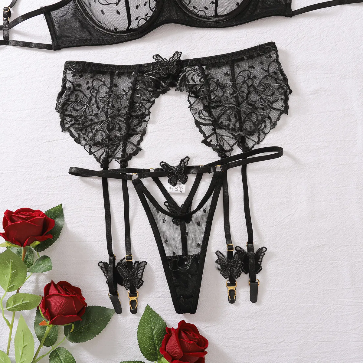Best Selling Utral-Thin Embroidery Underwear Set Sexy See-Through Woman Lingerie