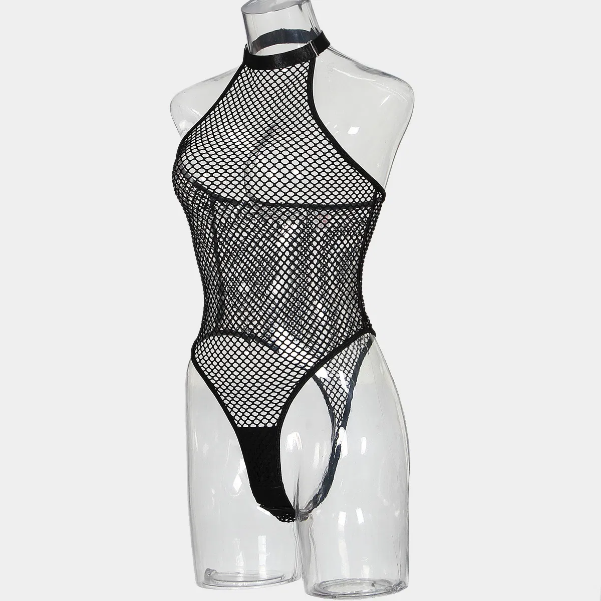 Sexy Erotic Fishnet Transparent Hollow out Bodysuit Hot Fashion Crotchless Woman Lingerie