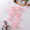 Sexy Hollow out Sheer Mesh Newest Underwear Set New Arrival Ruffle Woman Lingerie