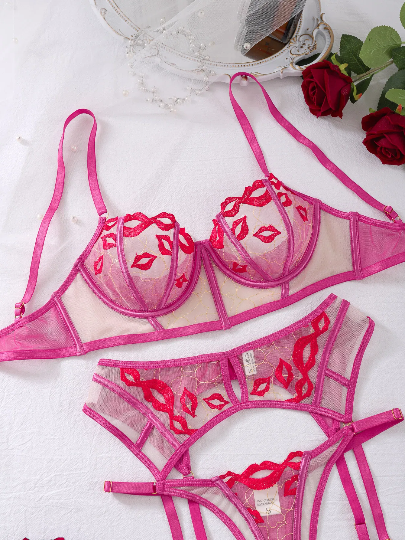 Wholesale Sexy See Through Embroidery Bra Panty Set New Arrival Push up Woman Lingerie