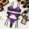 Wholesale Mesh See-Through Floral Embroidery Underwear Set Sexy Women's Three-Piece Lingerie