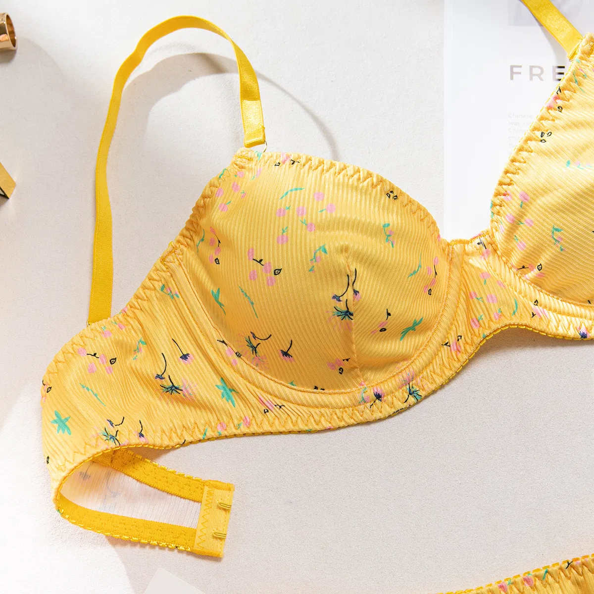 Sexy Flower Print Women's Underwear Set for Summer Wholesale Erotic 2PCS Lingerie
