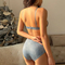 Ladies Summer Sexy Satin Leopard Bra Set Seamless Simple Beautiful Back Underwear