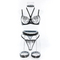 Wholesale Floral Embroidery See-Through Women Bra Set Sexy Necklace Metal Chain Lingerie