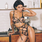 New Design Leopard Print Bra Set with Stockings Wholesale Sexy Transparent Mesh Woman Lingerie
