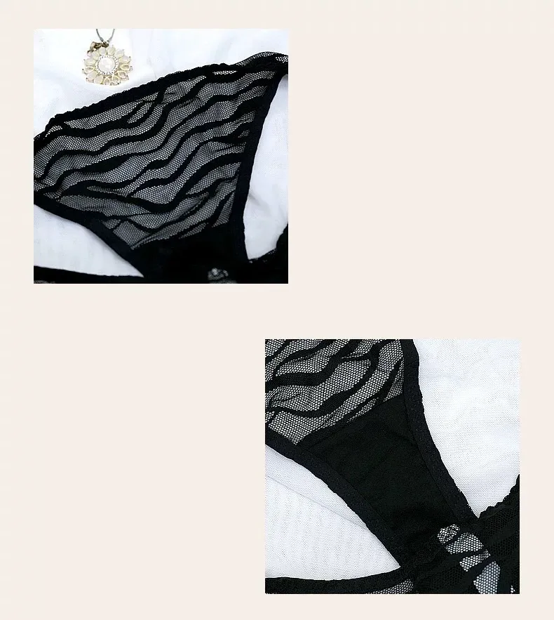 Ladies Sexy Glossy Striped Large Size Lingerie Set Gathering Bra Underwear