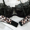 Sexy Leopard Print Ultra-Thin Bra and Thong Set Wholesale Transparent Woman Lingerie