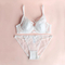 Sexy Cross-Strap Rabbit Ear Cup Lingerie Embroidered Lace Women's Push up Bra Set