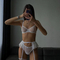 Sexy See-Through Polka Dots Skirt Bra Set Wholesale See-Through Mesh Three Piece Lingerie