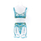 Sexy Erotic See Through Three Piece Woman Underwear Set Wholesale Flower Embroidery Lingerie