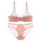 High Quality Llingerie Sexy Satin Lace Bra Breathable MID-Waist Brief Underwear Set