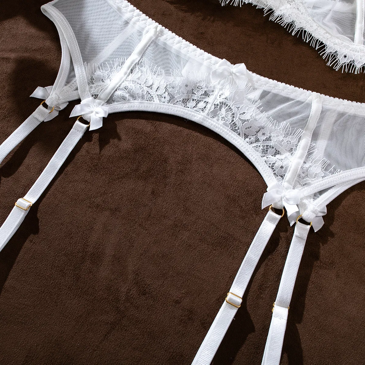 Hot Eyelash Lace Underwear Set Wholesale Transparent Mesh Woman Lingerie