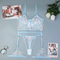 Wholesale Flower Embroidery Underwear Set Sexy See-Through Mesh Woman Lingerie