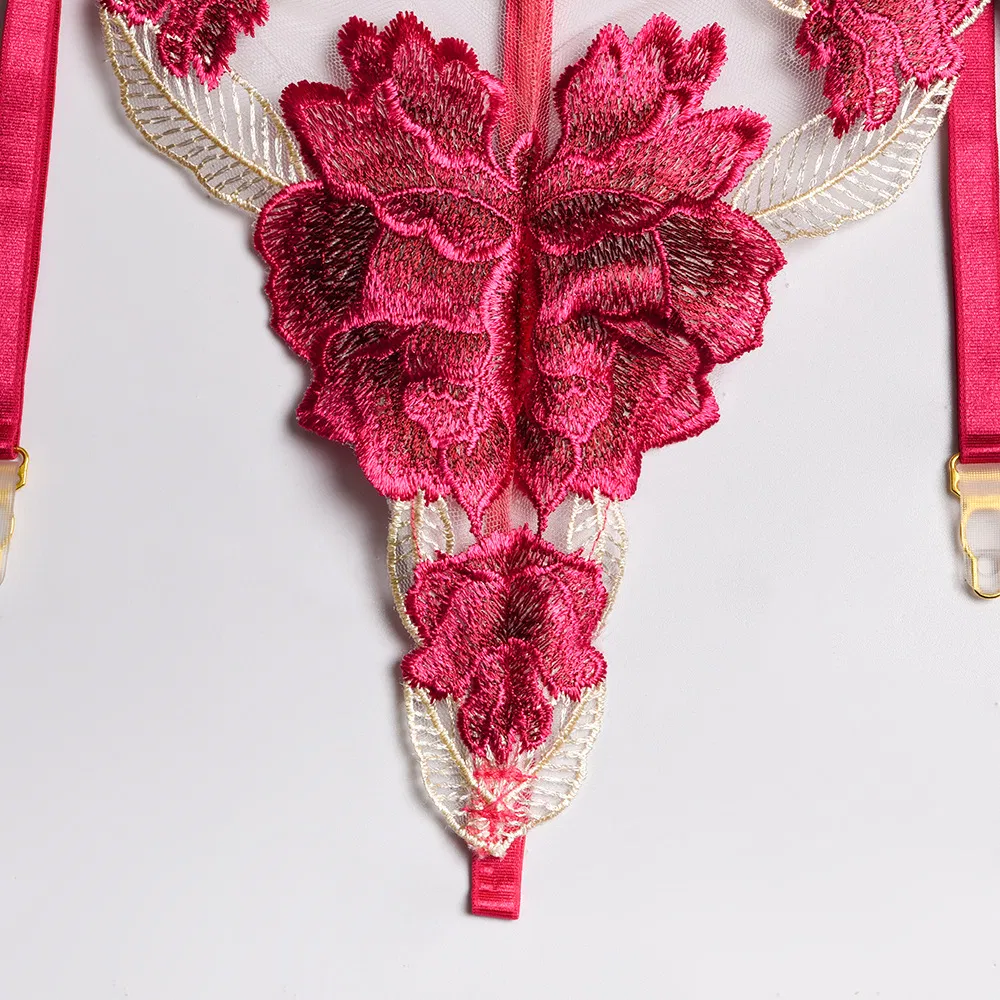 New High Quality Flower Embroidery Underwear Set Sexy Women Ultra-Thin Lingerie