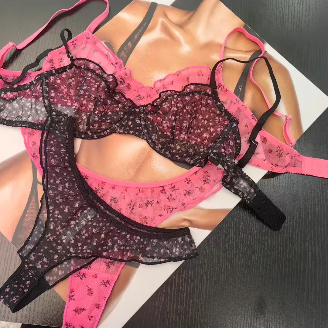 Wholesale French Sexy Ultra-Thin Lace Bra Set for Women Underwear Lingerie