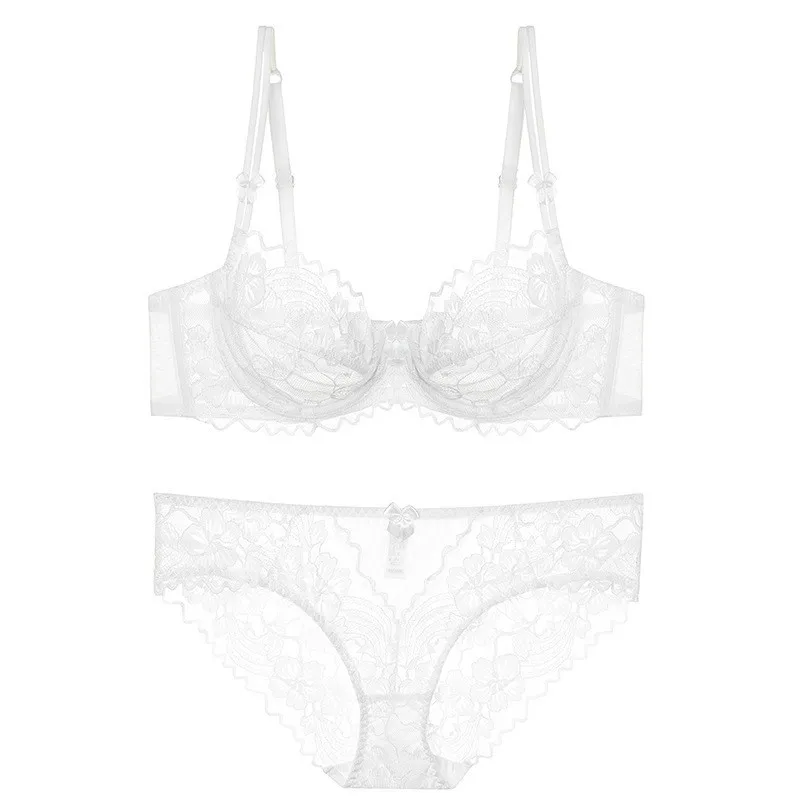 Hot Sell French Ultra-Thin Transparent Lace Bra Set Underwear Lingerie