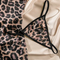 Sexy Leopard Print Transparent Feather Dress Bra Set Hot Suspender Women Lingerie