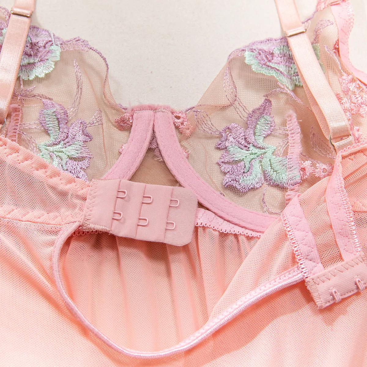Sexy Ultra-Thin See-Through Bra and Panty Set New Embroidery Two-Piece Lingerie
