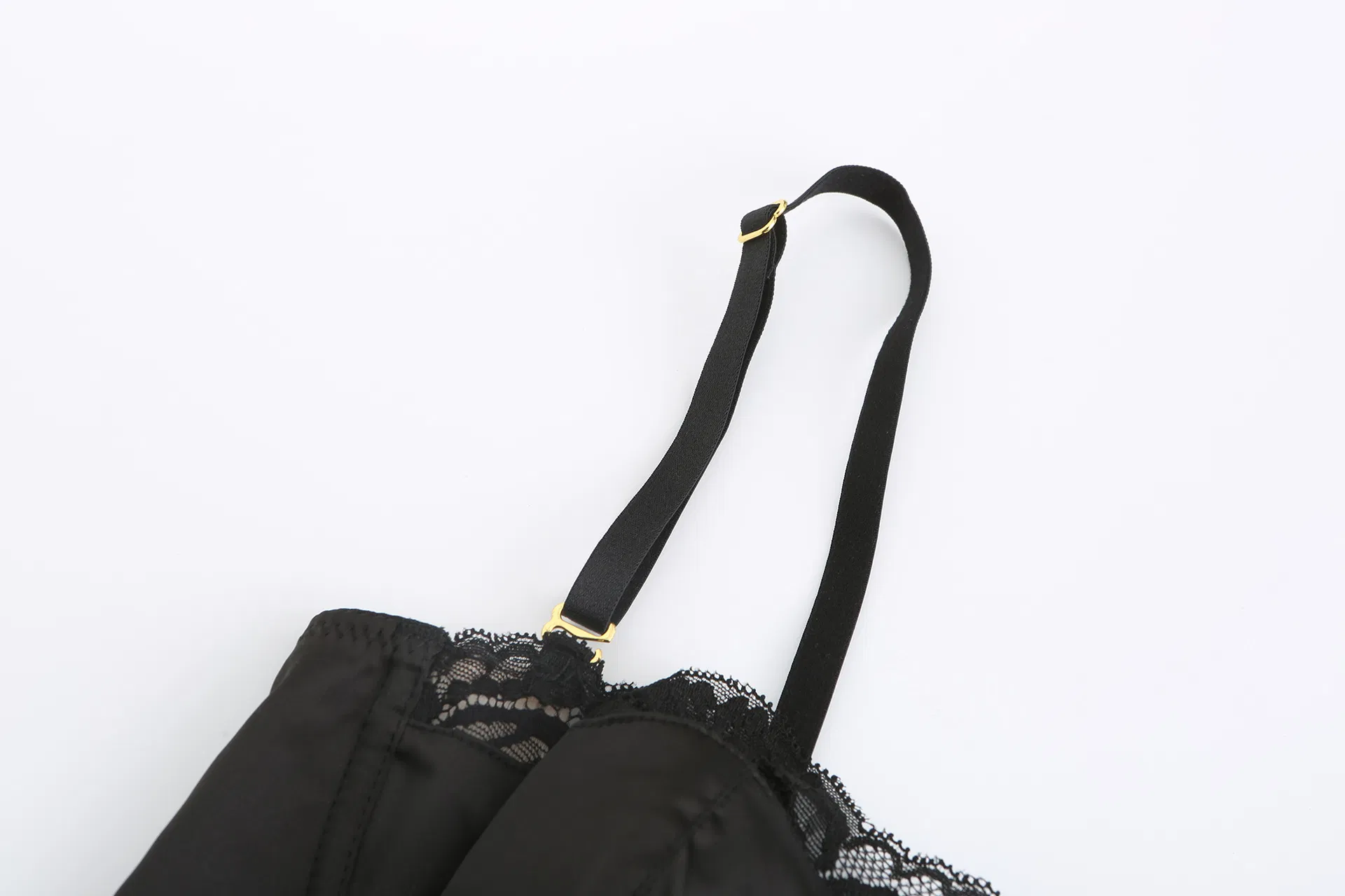 French Solid Color Satin Embroidery Lace Trim Sexy Breathable Patchwork Vest Gathering Bra Underwear Set Sexy Lingerie