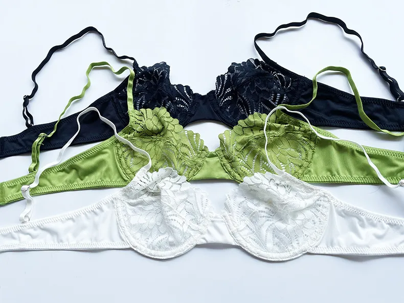 Wholesale French Style Sponge-Free Sexy Lace Breathable Backless Ultra-Thin for Women Bra Set Underwear Lingerie