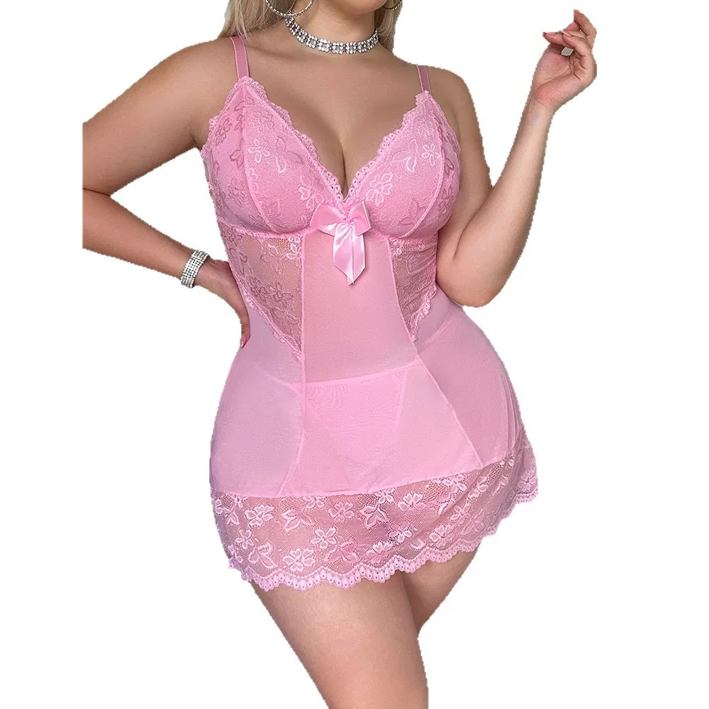 Hot Fashion See-Through Ultral-Thin Bra and Panty Set Sexy Plus Size Women's Lingerie