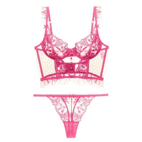 Sexy Wholesale Underwear Embroidered French Ultra-Thin Set for Women Lace Soft Bra Lingerie