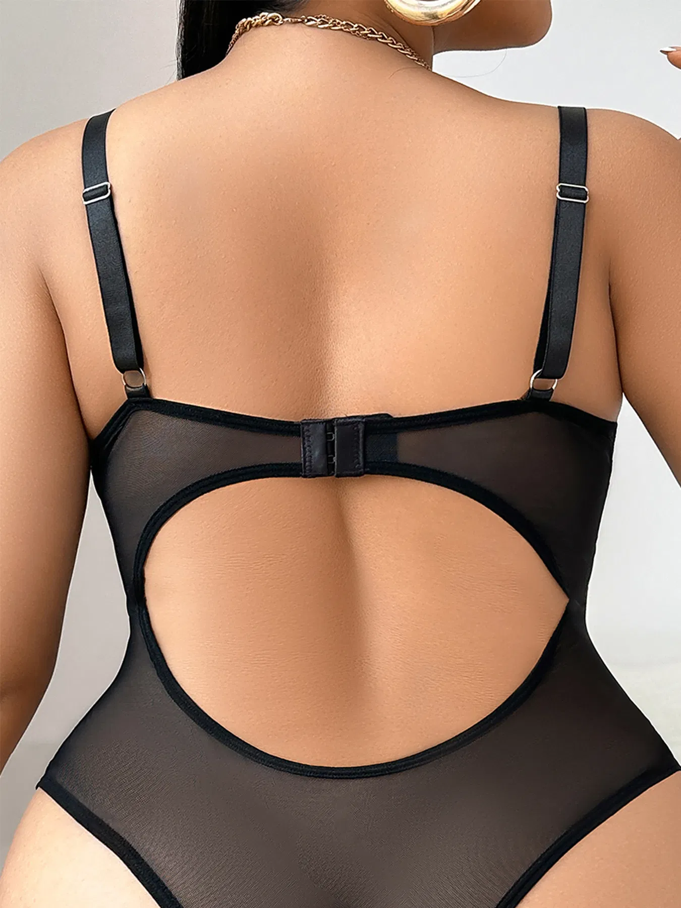 Wholesale PU Plus Size One-Piece Underwear Set for Woman Sexy Adjustable Straps Lingerie