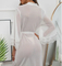Wholesale See-Through Mesh Chiffon Stitching Lace Sleepwear Sexy Solid Color Women's Robe
