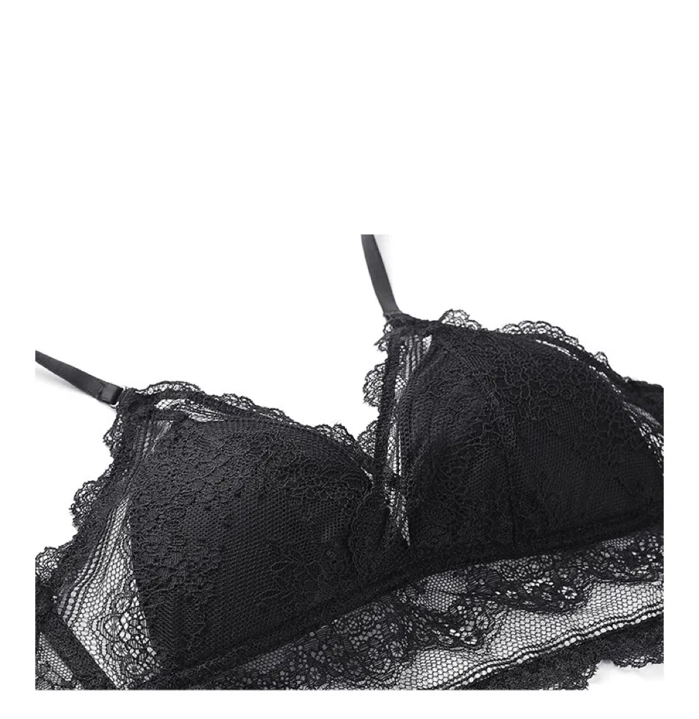 Wholesale Underwear French U-Shaped Triangular Cup Lace Ultra-Thin Romantic for Women Soft Sexy Bra Set Lingerie