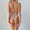 New Arrival Rhinestone Sparkling See-Through Mesh Underwear Set Sexy Feather Patchwork Lingerie