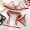 Wholesale Heart-Shaped Embroidery Woman Underwear Set Sexy Transparent Mesh Lingerie