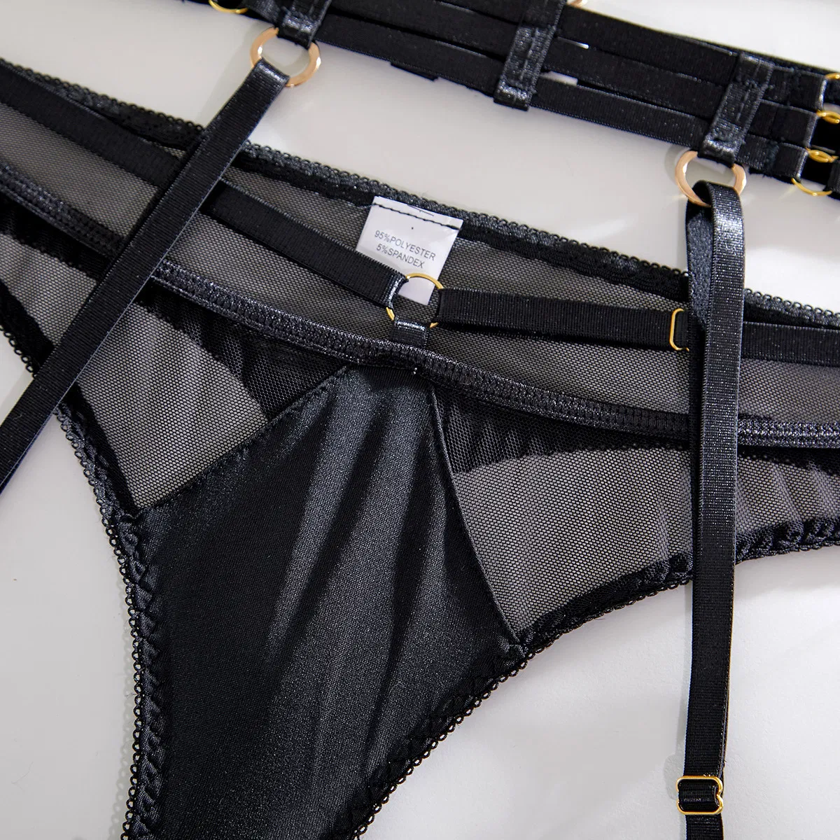 Wholesale Seduction See-Through Romantic Mesh for Women Four-Piece Breathable Ultra-Thin Set Bra Sexy Underwear Lingerie
