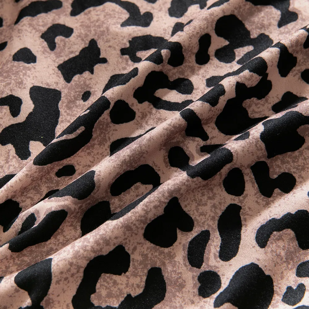 Wholesale Long Sleeve Leopard Print One Piece Underwear Sexy Perspective Slim Fitting Lingerie
