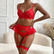 Sexy Transparent Lace Eyelash Woman Underwear Set Wholesale Embroidery Complex Lingerie