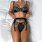 Wholesale Floral Embroidery Underwear Set for Woman Sexy See-Through Stain Lingerie