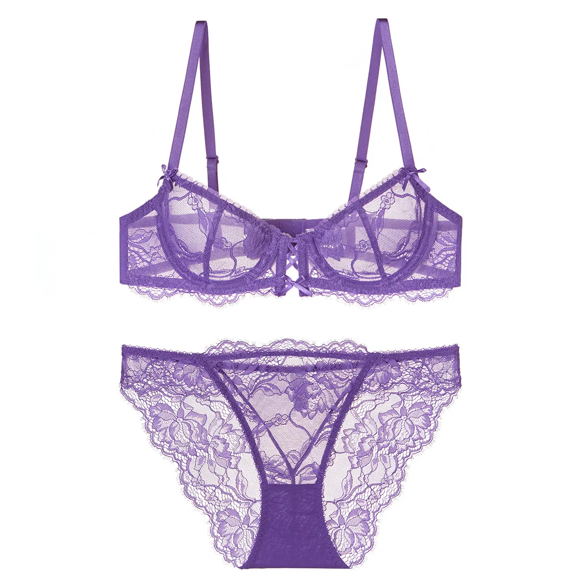 Sexy Ultra-Thin Temptation Underwear Bra Set Lingerie for Women French Lace Lingerie