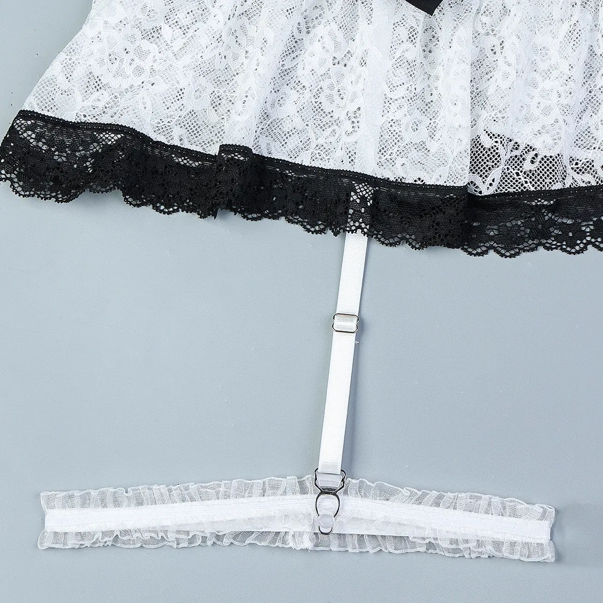 Sexy Cross Tie Bow Lace Embroidery Underwear Set New Suspender Ultra-Thin Woman Lingerie