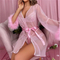 Sexy Embroidered Women Bra Set with See-Through Robe High Quality Christmas Lingerie